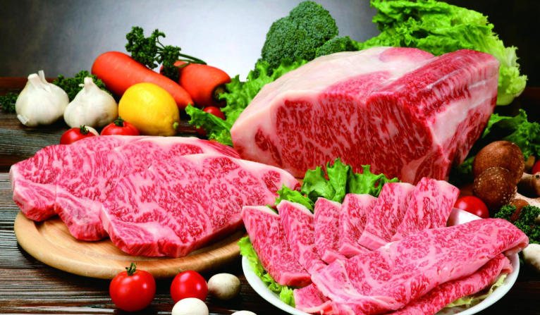 gourmet variety of japanese beef