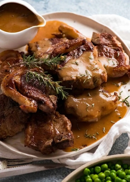 braised chops in gravy