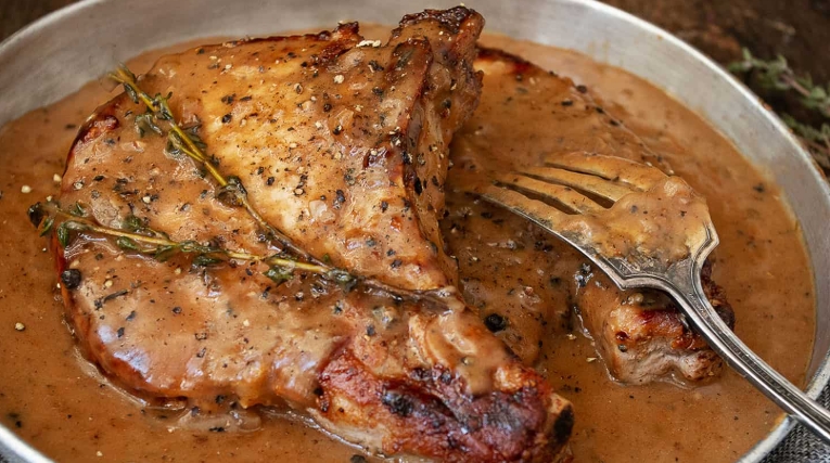 beer braised pork chops