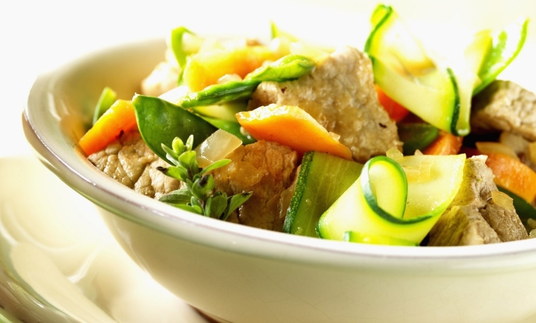 braised pork and vegetables