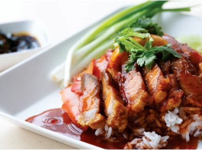 braised pork belly with plum sauce