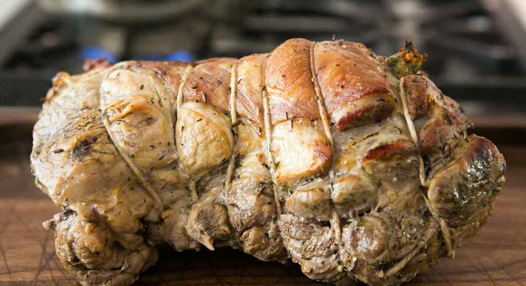 braised stuffed pork loin