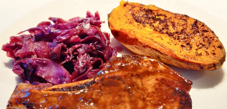 braised pork tenderloin with cabbage and apples