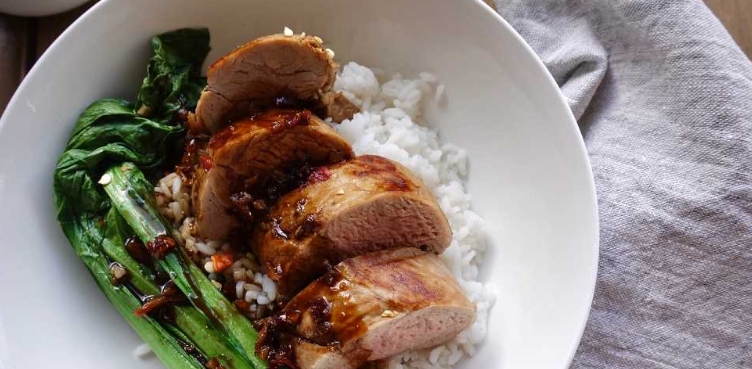 poached pork loin