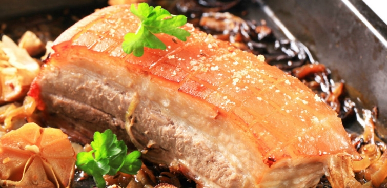 poached pork belly