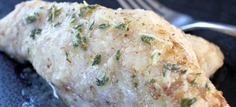 roast sea bass fillet with lemon and thyme