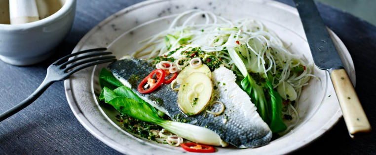 sea bass and roasted vegetables pairing