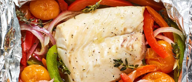baked striped bass in foil recipe