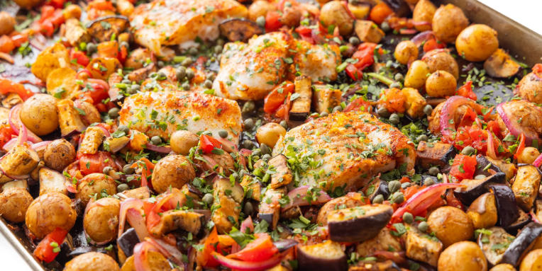 baked mediterranean sea bass for light meals